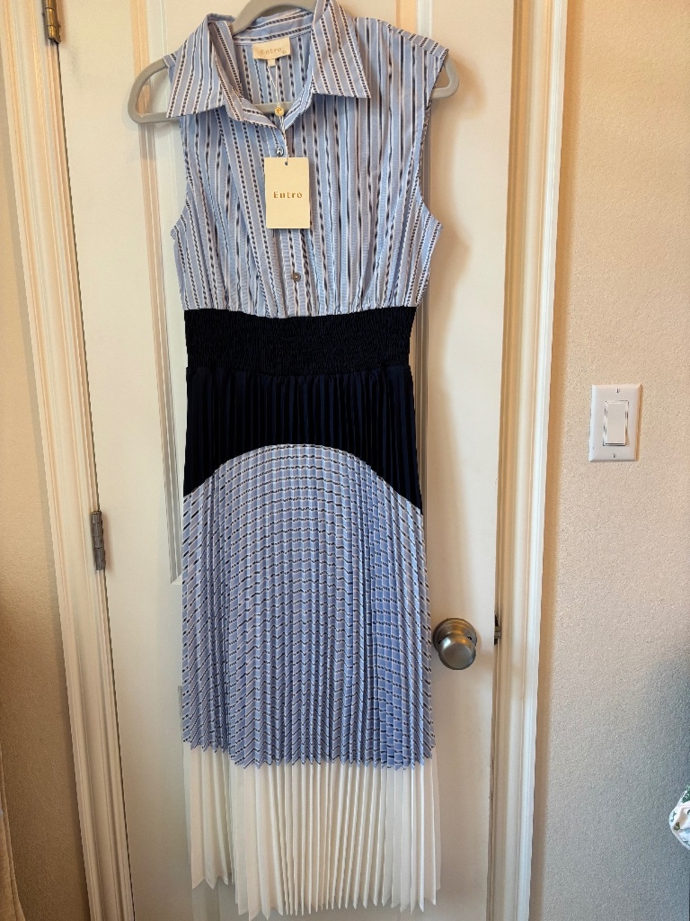 Entro Striped Midi Dress